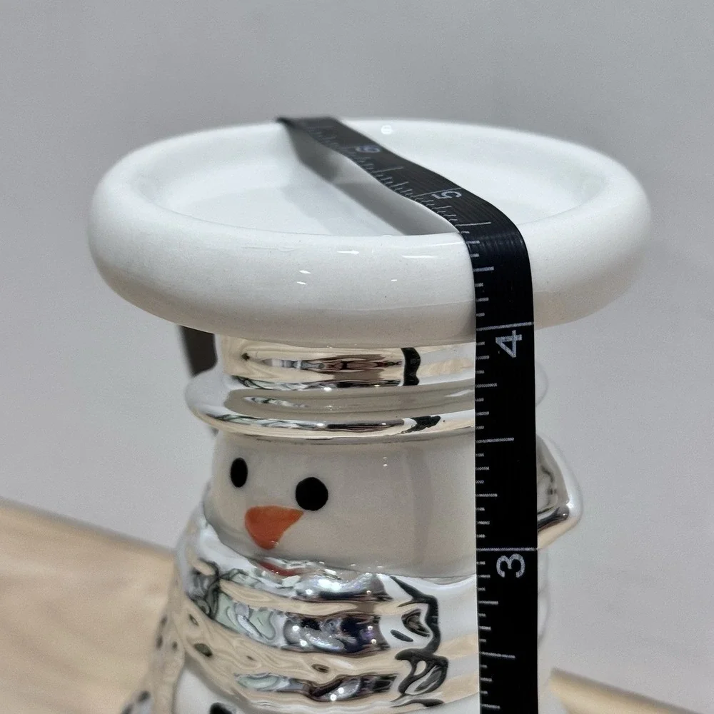 Bath & Body Works Ceramic SNOWMAN Mini Pedestal Candle Holder - Picture 7 of 10